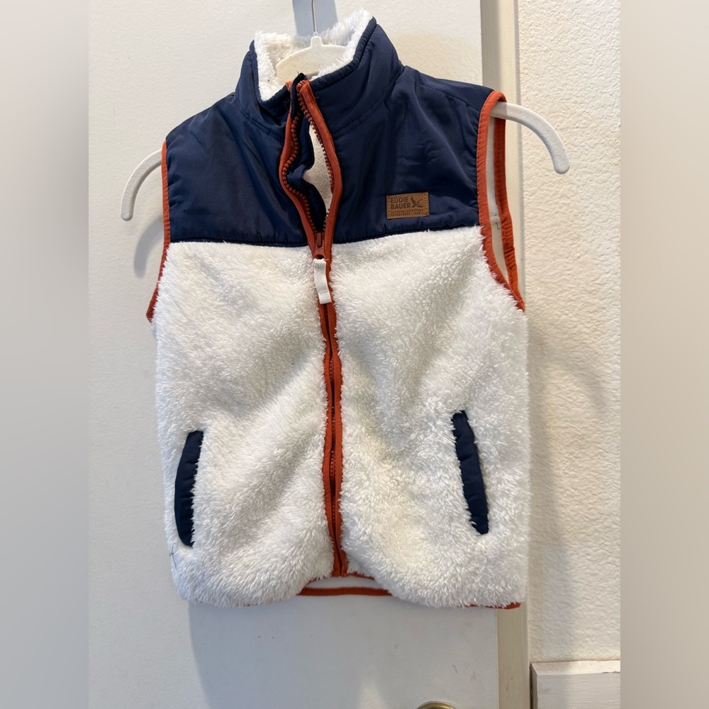 Eddie Bauer boy’s Sherpa full zip vest 7